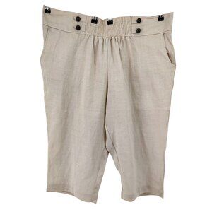 New Giorgiana by Naji 100% Linen Tan Capris Pants Size 3X